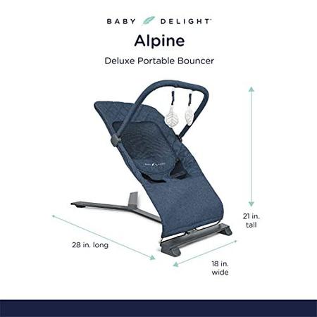 Imagem de Baby Delight Alpine Deluxe Segurança Portátil, Bebê, 0  6 Meses, Índigo Acolchoado