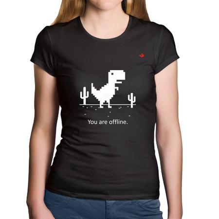 T-shirt Feminina Jogo Dinossauro Google 100% Algodão