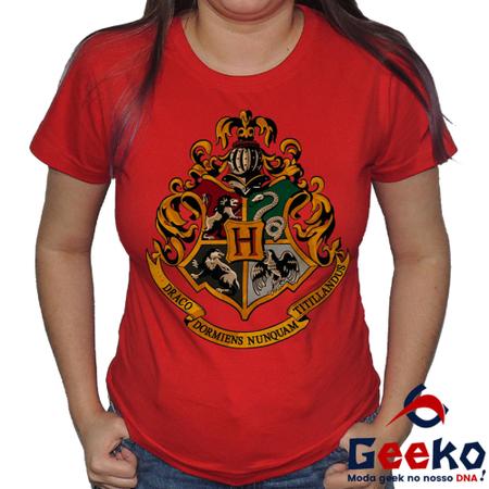 Imagem de Baby Look Hogwarts 100% Algodão Harry Potter Blusa Feminina All Geek