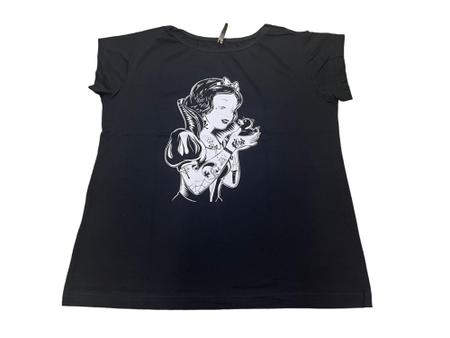 Imagem de Baby Look Princesa Branca de Neve Tatuada Blusa Blusinha Camiseta Feminina Tattoo Sfm477