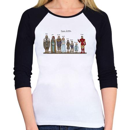 Baby Look Raglan House Stark Tony Stark Manga 3/4 - Foca na Moda Imagem de Baby Look Raglan House Stark Tony Stark Manga 3/4 - Foca na Moda