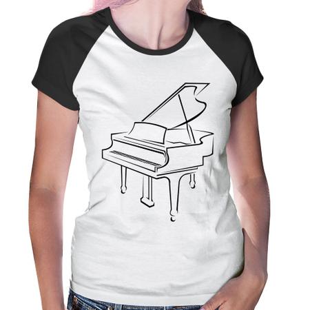 Imagem de Baby Look Raglan Piano - Foca na Moda