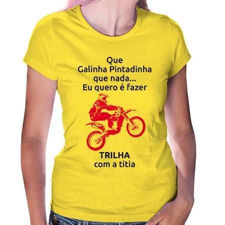 Camiseta Trilha com a titia (moto rosa)