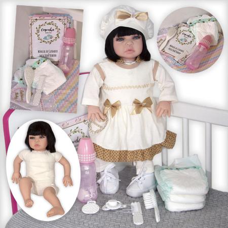 Boneca Bebê Reborn Realista Baby Alive Menina Cabelo Escuro - Cegonha Reborn  Dolls - Bonecas - Magazine Luiza