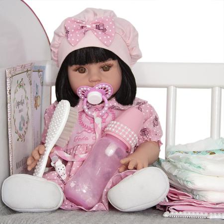 Boneca Bebe Tipo Reborn 8 Acessorios Magazine Luiza - Cegonha Reborn Dolls  - Boneca Reborn - Magazine Luiza