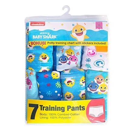 Baby Shark boys Potty Pant Multipacks Training Underwear, Blue 7pk