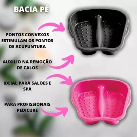 Imagem de Bacia Para Os Pés Pedicure Manicure Relaxamento Spa Limpeza Podologia - Rosa