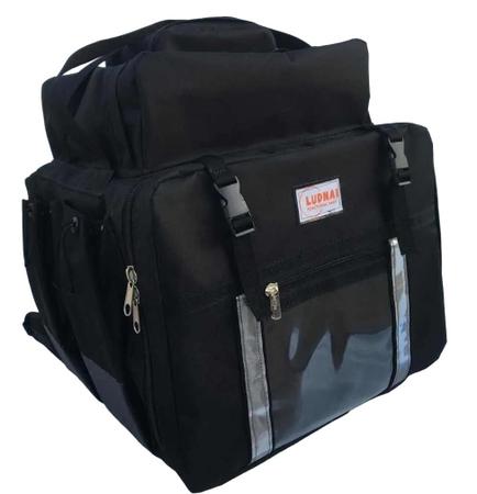 Imagem de Bag Mochila Térmica Bolsão Reforçado para Entrega e com Isopor Laminado - preta - Ludnai Bags