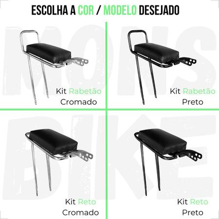 Garupa Bike Aro 20 24 26 + Almofada Assento P/ Bagageiro Carona +