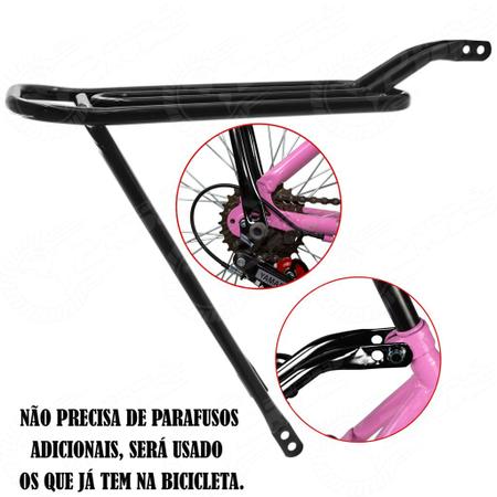 Bagageiro Garupa Bike Aro 26 Aço Tubo Grosso Grau Bike Top