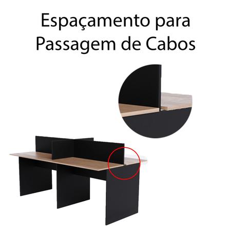Baia de trabalho 4 Lugares 180x120cm - Ibra Imagem de Baia de trabalho 4 Lugares 180x120cm
