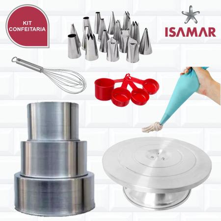 Kit Jogo De Bico Para Confeitar Bolo Inox 16 Peças + Bailarina