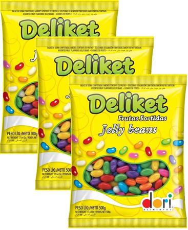 Imagem de Bala Dori Deliket Frutas Sortidas Jelly Beans 500g