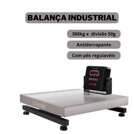 Imagem de Balança Balmak K-300IBP 50x50cm plataforma Inox com Bateria