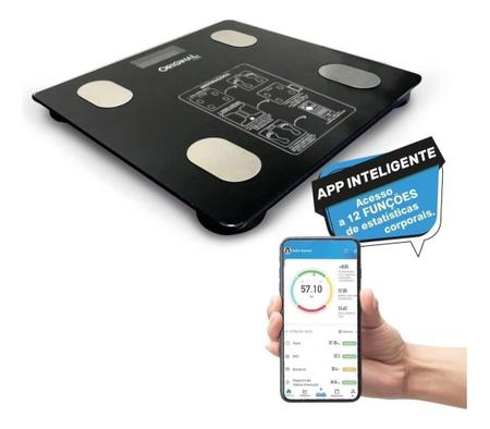 Balança Bioimpedância com Função de Medição de Gordura e Controle via Aplicativo - VALECOM Imagem de Balança Bioimpedância com Função de Medição de Gordura e Controle via Aplicativo