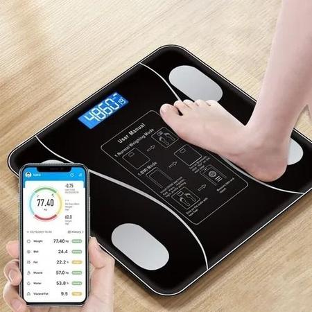 Balança Bioimpedância com Função de Medição de Gordura e Controle via Aplicativo - VALECOM Imagem de Balança Bioimpedância com Função de Medição de Gordura e Controle via Aplicativo