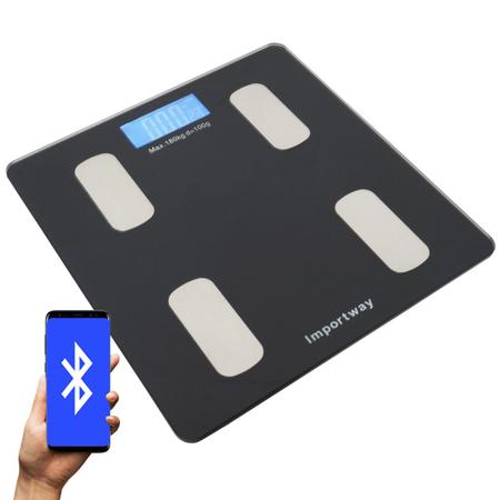 Imagem de Balança Bioimpedância Corporal Aplicativo Bluetooth Digital Banheiro 180 Kg Importway IWBDBIO-001APP