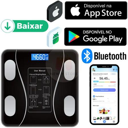 Imagem de Balança Bioimpedância Digital Com Aplicativo Bluetooth Histórico App Corporal 180 Kg