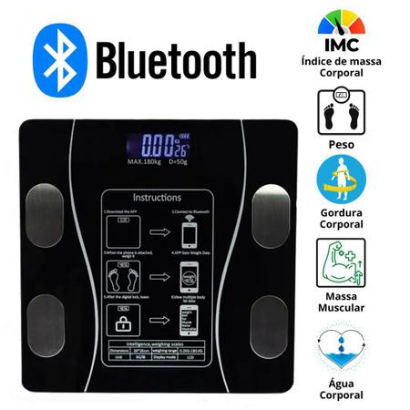 Imagem de Balança Corporal Digital Profissional Bioimpedancia Aplicativo Bluetooth