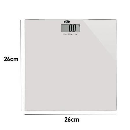 Imagem de Balança Corporal Digital Vidro Quadrada Até 180kg Branca