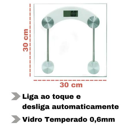 Imagem de Balança Corporal Digital Vidro Temperado Banheiro Academia