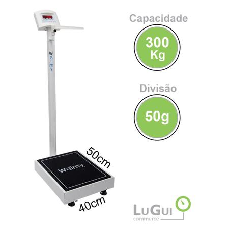 Imagem de Balança Digital Antropômetrica Obeso 300kg W300 A Welmy