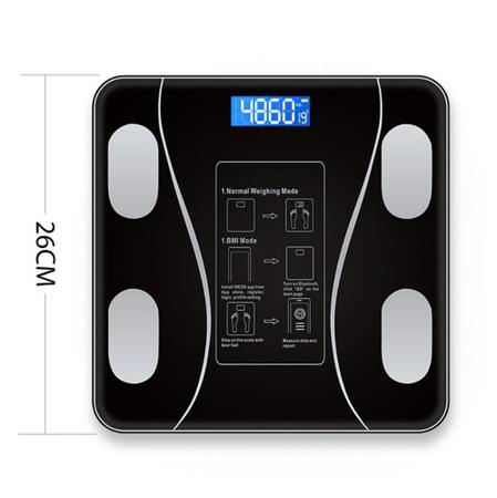 Imagem de Balança Digital Bioimpedância 180KG Display Lcd Bluetooth Fitness Treino Balança De Banheiro