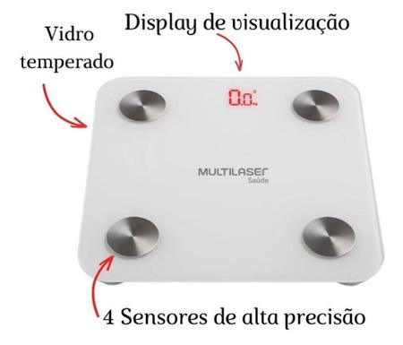 Imagem de Balança Digital Bioimpedância Bluetooth Corporal Banheiro