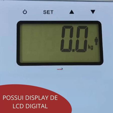 Imagem de Balança Digital Bioimpedância Corporal 180 Kg Mede Peso, Percentual de Gordura e Água Branca Importway IWBDBIO001BR