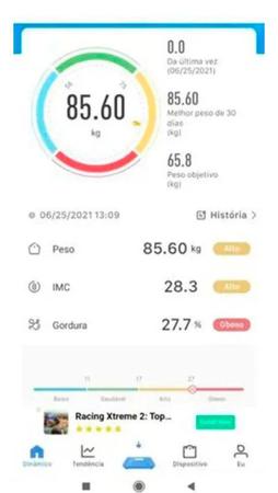 Imagem de Balança Digital Bioimpedância Profissional 180KG Com Aplicativo de Celular Para Medir Massa Corporal, IMC, Para Consult