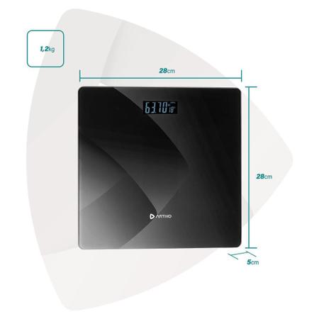 Imagem de Balança Digital Corporal Banheiro Artiko TrimVidro Slim Até 180kg