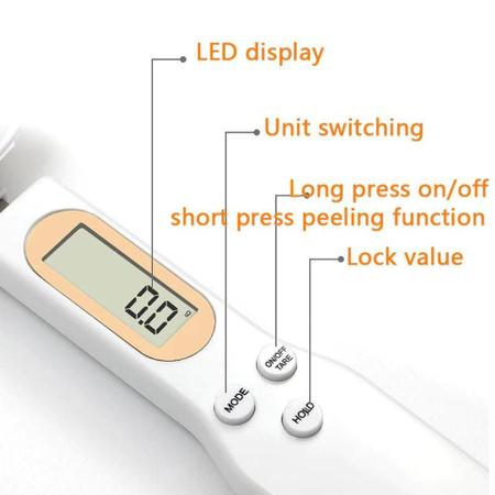 Imagem de Balança Digital De Alta Precisão Colher Dosador Medidor Cozinha 1g Até 500g Pesagem Visor LCD
