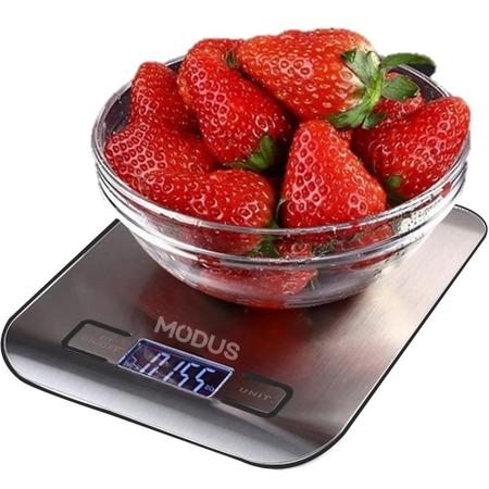 Imagem de Balança Digital de Cozinha Precisão até 10kg Inox Para Pesar Comida Fitness Nutrição Dieta Casa Alimentos Receita