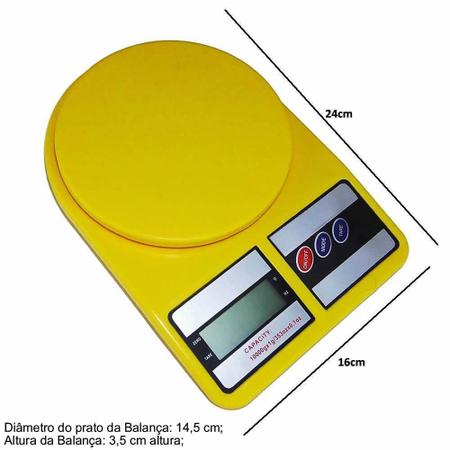 Imagem de Balança Digital de Precisão Cozinha 1g a 10kg AMARELA CBRN02566