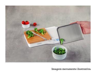 Imagem de Balança Digital em Aço Inox com Tábua de Corte para Cozinha - 5kg - Adatto - Tramontina