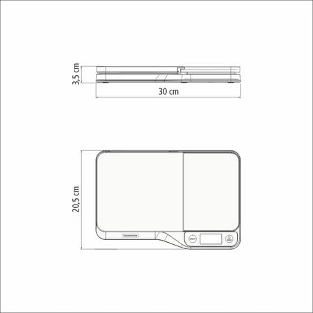 Imagem de Balança Digital em Aço Inox com Tábua de Corte para Cozinha - 5kg - Adatto - Tramontina