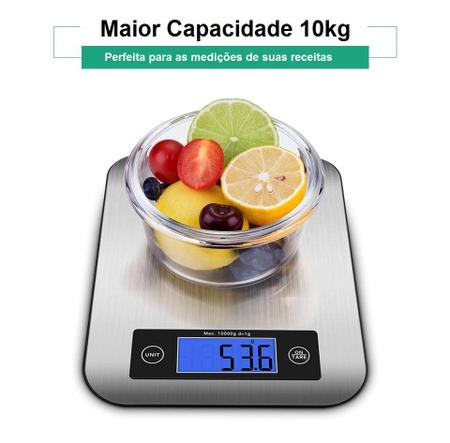 Balança Cozinha Digital Em Aço Inox 5kg Capacidade Lavável