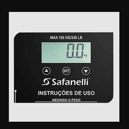 Imagem de Balança Digital Safanelli Performance Até 150 Kg Com Sensores e Medidor de Massa Corporal