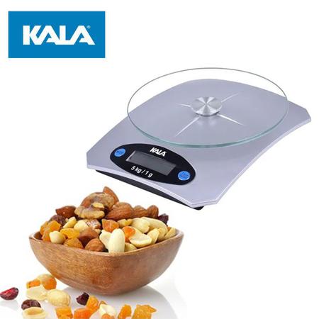 Balança Digital Para Cozinha Até 5kg Kala Base Vidro Cinza