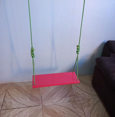 Imagem de Balanço gangorra infantil madeira 50x20 Rosa até 100kg