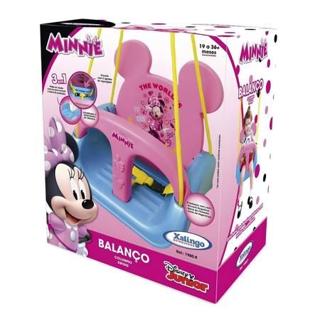 Imagem de Balanço Infantil Minnie Mouse 3 Em 1 Regulável C/ Corda 23kg