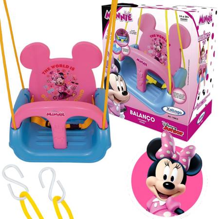 Imagem de Balanço Infantil Minnie Mouse 3 Em 1 Regulável C/ Corda 23kg
