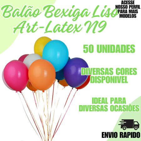 Imagem de Balão Bexiga Liso Festa Decoração 9 Polegadas C/ 50 ArtLatex
