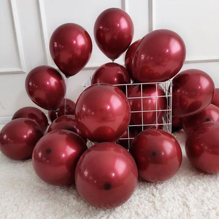 Imagem de Balão Bexiga Metalica Vermelho Nº5 Decoração - 25 Unidades - São Roque