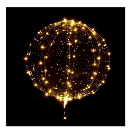 Imagem de Balão Bubble Transparente com LED Dourado 18" 45cm