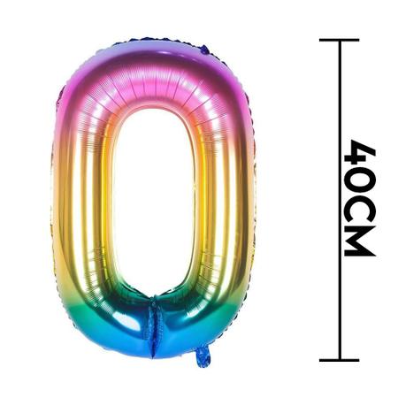 Balão de Número Pequeno Metalizado Degradê Arco Íris 40cm - Apollo Festas -  Balão Metalizado - Magazine Luiza