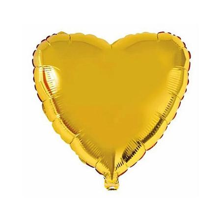 Imagem de Balão Metalizado Coração Dourado - 10 Polegadas