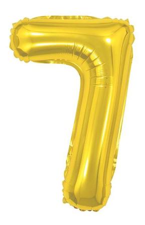 Balão Metalizado Dourado Ouro 16 Polegadas 40cm Número 7 - SacolasBR Imagem de Balão Metalizado Dourado Ouro 16 Polegadas 40cm Número 7