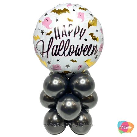 BALÃO METALIZADO HAPPY HALLOWEEN FANTASMINHAS - BALÃO METALIZADO HAPPY  HALLOWEEN FANTASMINHAS 46CM - RICA FESTAS