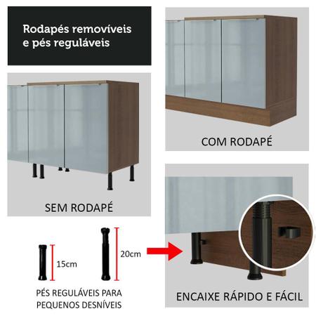 Imagem de Balcão 60 cm 1 Porta Rustic/Cinza Lux Madesa